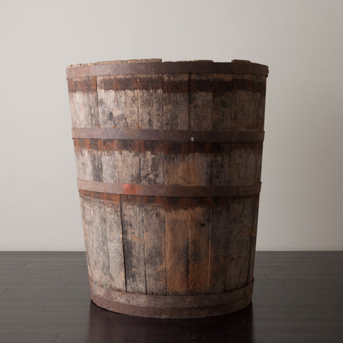 OAK BARREL PLANTER, MEDIUM